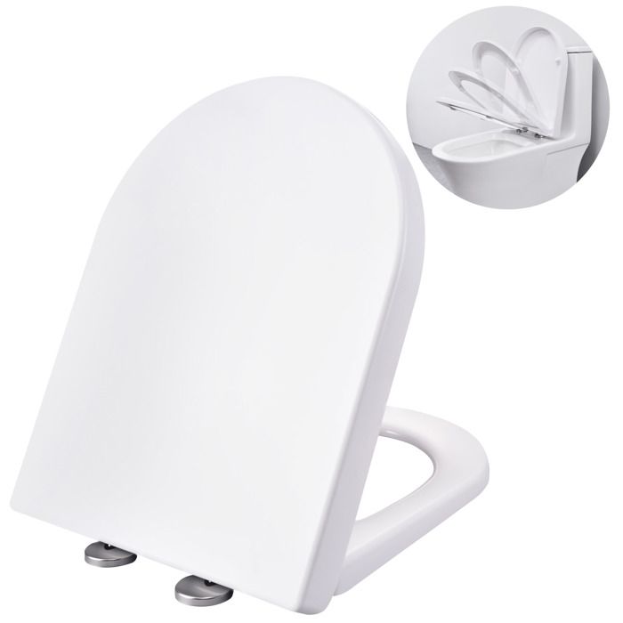 HOMELODY® Abattant WC avec Frein de Chute Siège de Toilette Cuvette WC  Blanc Antibactérien Démontage et Installation à Un Bouton - Cdiscount  Bricolage