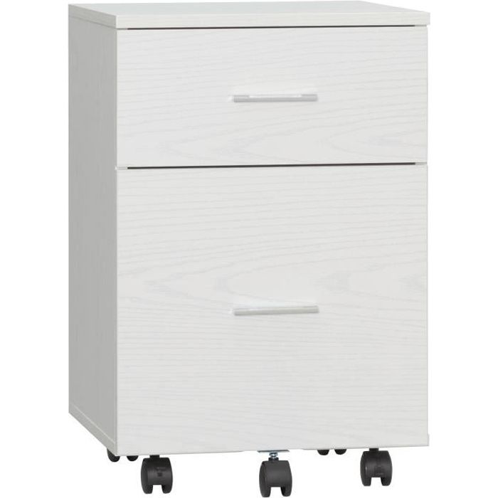 Caisson De Bureau Roulant HOMCOM 4 Tiroirs Blanc - Rangement Mobile En MDF Pour Fournitures