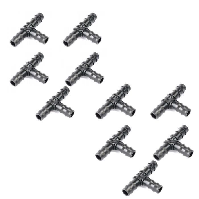 Lot de 10 connecteurs en T pour tuyau 16 mm arrosage-Jardiboutique 3,000000