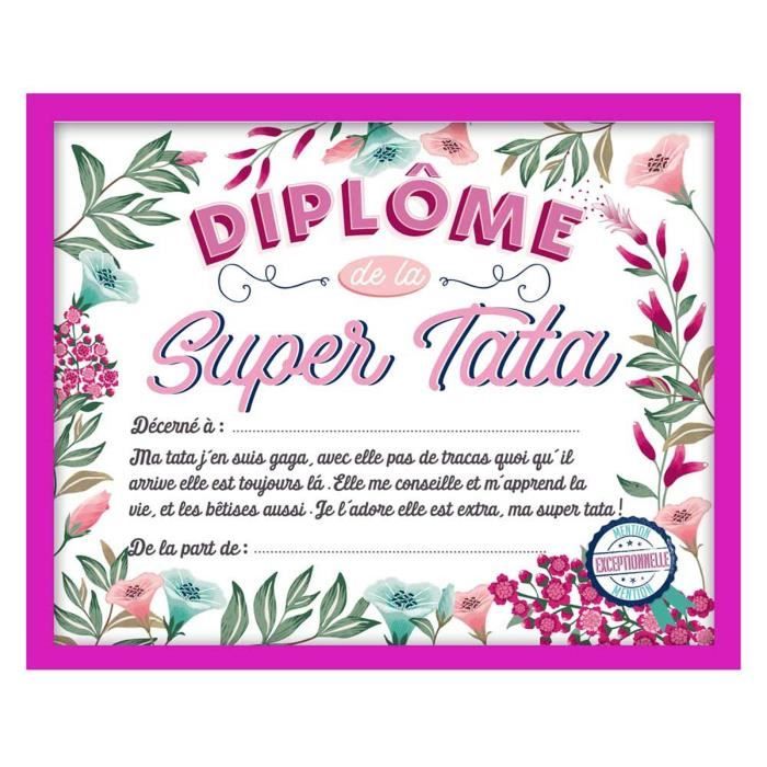 Cadre Diplome De La Super Tata Rose 25xx1 5 Cm Q7309 Cdiscount Maison