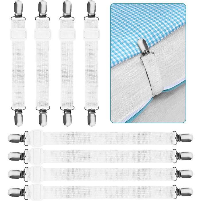 Accessoires literie - MKISHINE - Tendeur Drap Housse - Lot de 8 - Réglable - Élastique en nylon