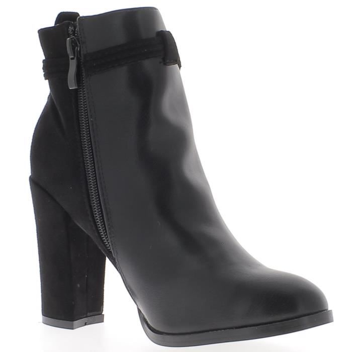 look bottines noires talon