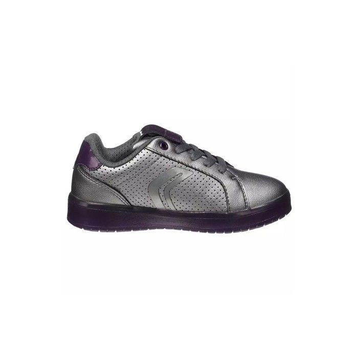 Sneakers basses pour fille avec lumières Gris argent Modèle Kommodor  Geox