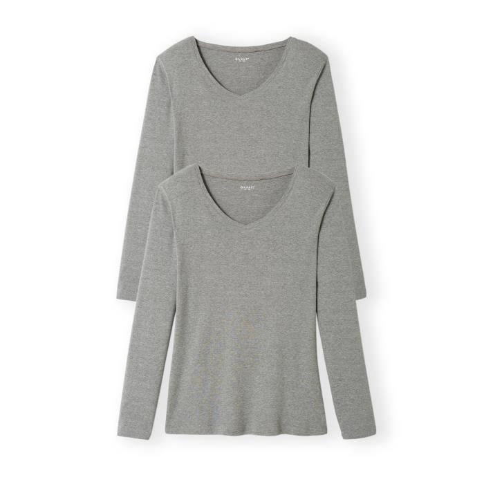 H&M FR - Top à manches longues Gris chiné HOMME | H&M FR
