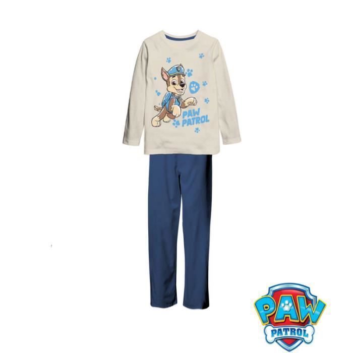 Ensemble pyjama Pat Patrouille enfant garçon 100% Coton Bleu Marine-Gris