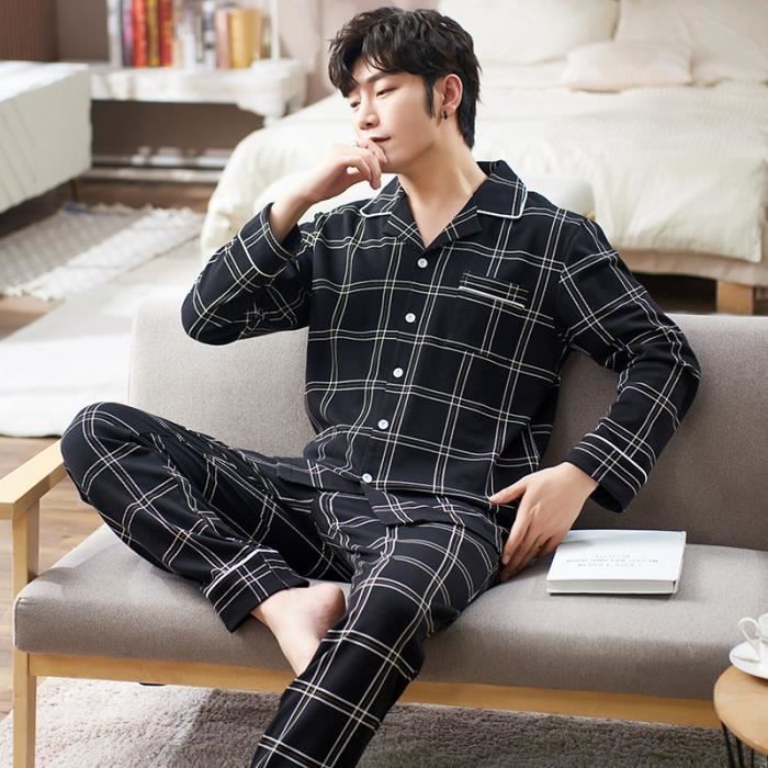 Pyjamas d'hiver pour hommes Vêtements de nuit chauds Vêtements de