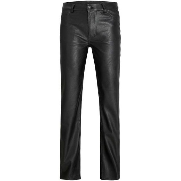 Pantalon straight en cuir femme Jack & Jones kenya - black matte - M