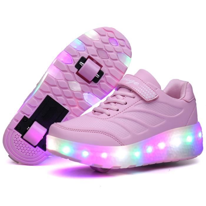 Baskets Enfants LED Chaussures Roller Skateshoes USB Charge À Roulettes  Garçons Filles Rose Sneakers Double Roues - Achat / Vente Basket Enfant  Chaussure LED - Cdiscount