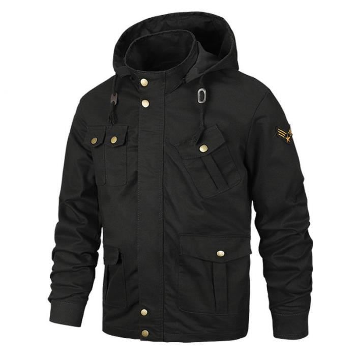 Vestes pour hommes Marques de luxe Vestes a capuche decontractees de couleur unie Noir Cdiscount Pret a Porter