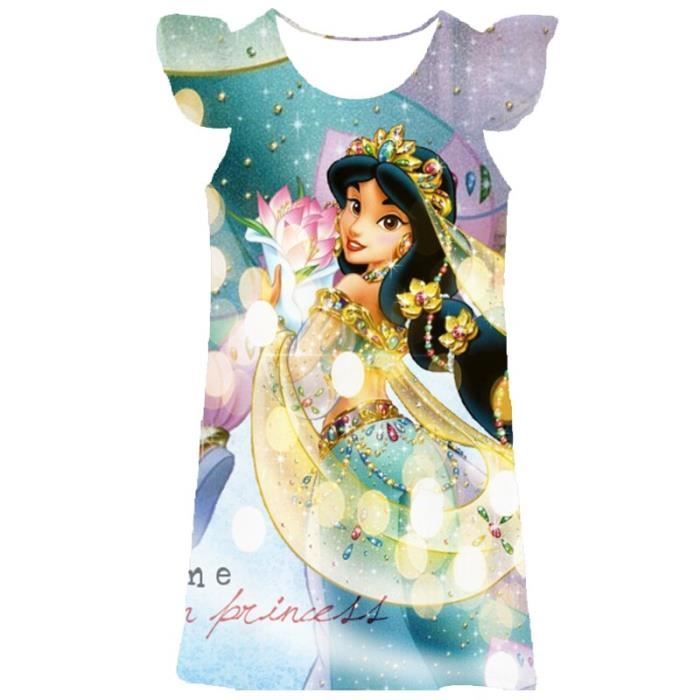 Robe De Princesse Disney Jasmine Pour Filles En Dentelle Sans Manches