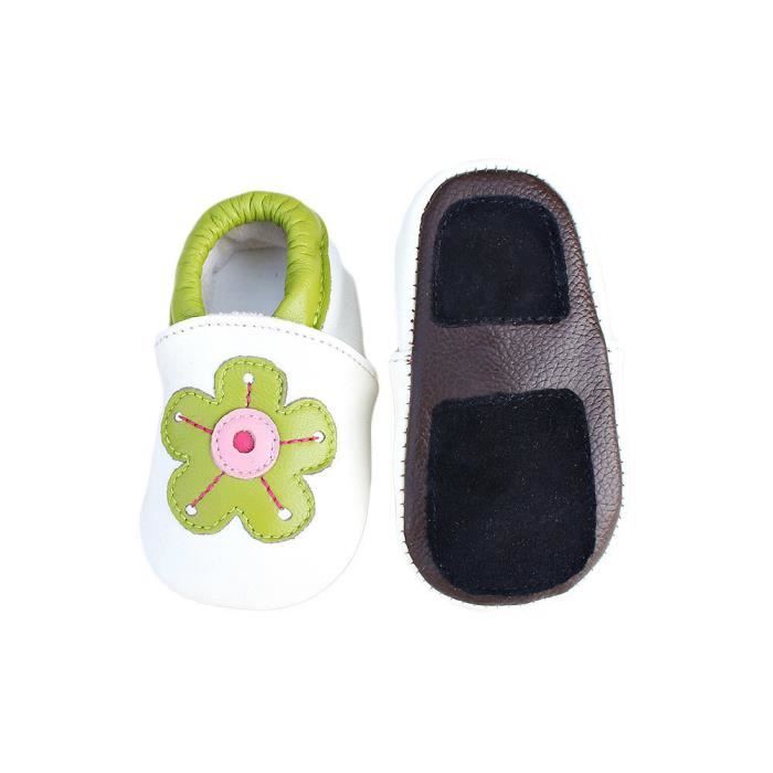 chaussons en cuir souple bébé