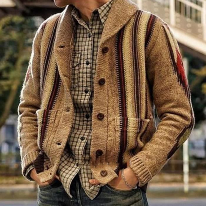 Cardigan homme marron best sale