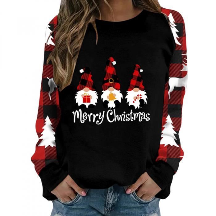 Noël Femme Noel Rigolo Noel Christmas Jumper de Noel Col Rond Moches