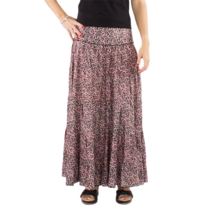 Jupe Coline boh?�me imprim?�e Saumon - Cdiscount Pr??t-?�-Porter