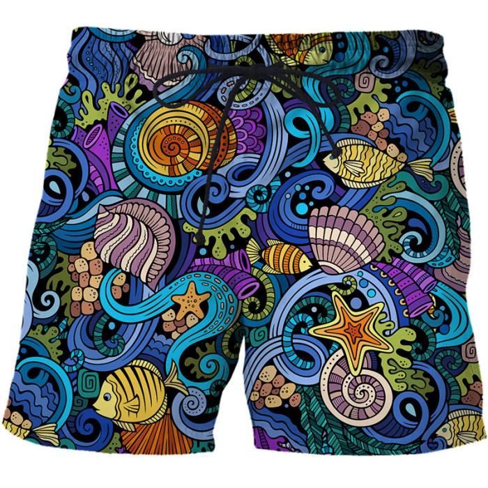 Short De Bain Homme Danfiki - Séchage Rapide | Doublure Maille | Tissu Seersucker | Avec Poches
