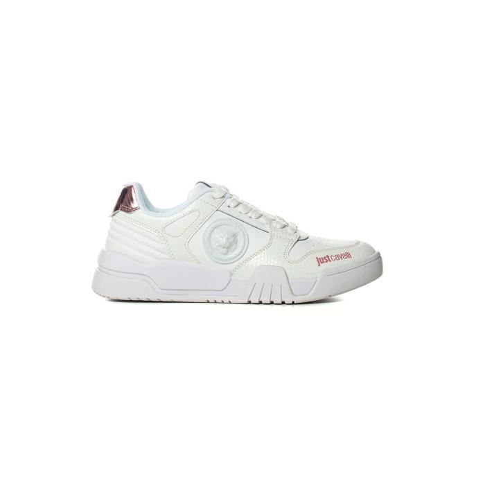Baskets femme Just Cavalli Fondo Style Dis. 1 blanc White Cdiscount