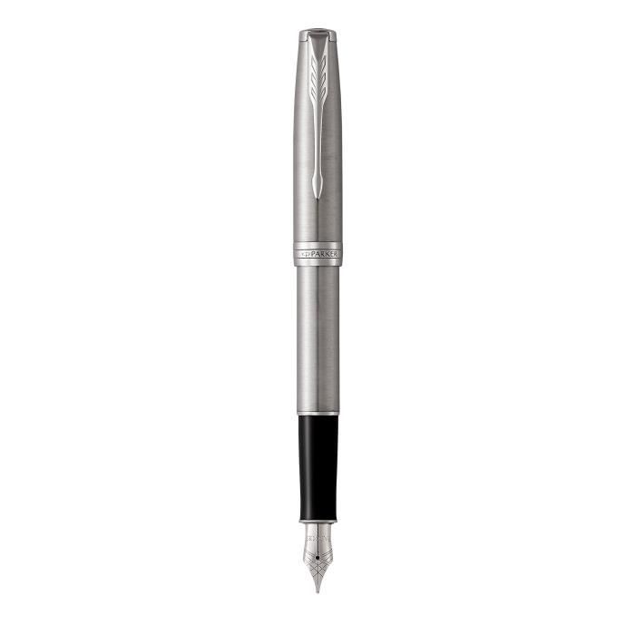 PARKER Sonnet stylo plume, acier inoxydable, attributs palladium, Plume fine – Coffret cadeau