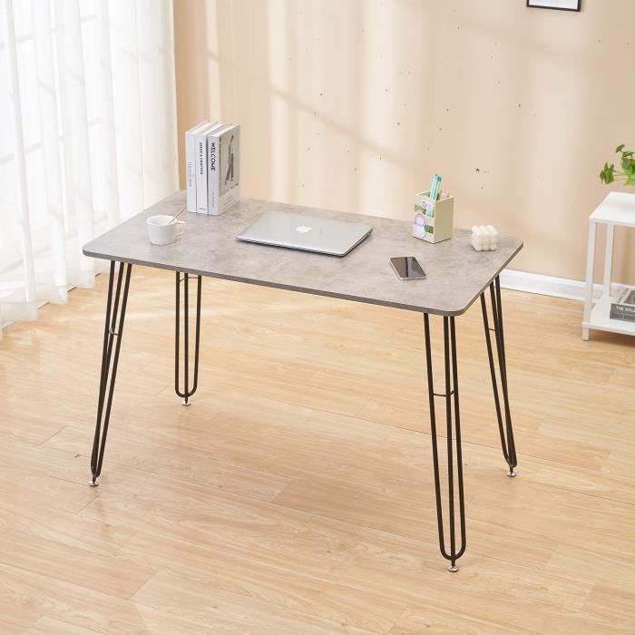 Table De Salle à Manger Pour 4 Personnes Industriel Bois Et Métal Noir