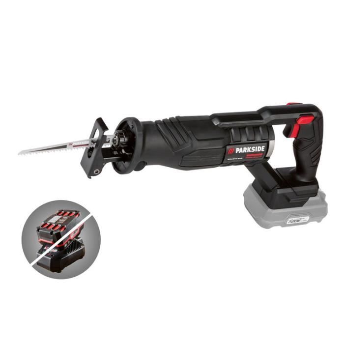 Scie sabre sans fil PARKSIDE PSSAP 20 Li B3 20 V Profondeur de coupe ajustable matériaux