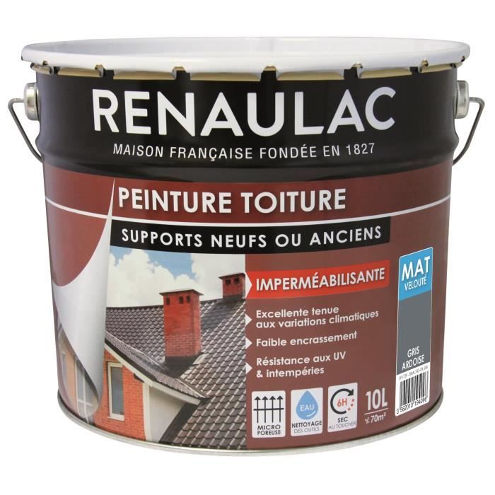 Renaulac Peinture Spéciale Toiture Gris Ardoise 10L 70m² / pot Cdiscount Bricolage Renaulac Peinture Spéciale Toiture Gris Ardoise 10L 70m² / pot Cdiscount Bricolage