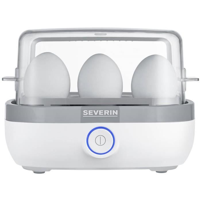 Severin EK 3164 Cuiseur à oeufs avec verre doseur, avec pique-œuf, sans BPA blanc, gris