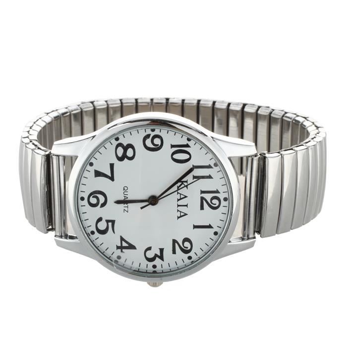 Nombres grands extensible acier hommes dames Sports Montre-bracelet 1,4  pouces , - Achat/vente bracelet de montre Homme Adulte - Cdiscount