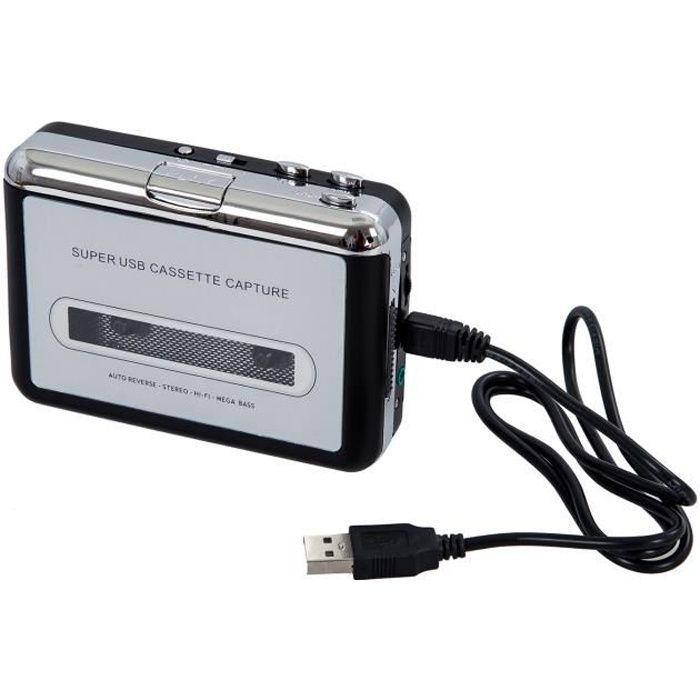 Lecteur USB Tape Cassette - SODIAL - Convertisseur MP3 - Couleur Noir - Lecteur de cassette