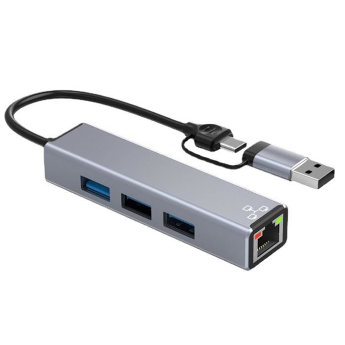 Carte RéSeau Filaire USB 100Mbps Carte RéSeau RJ45 SéParateur TYPE-C 3. ...