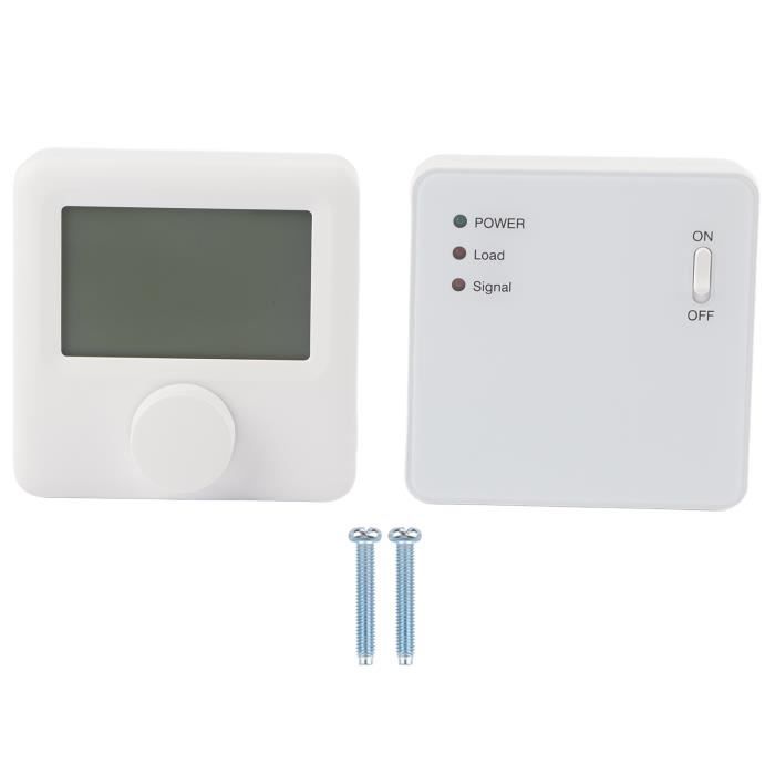 Sonew Thermostat numérique Régulateur de température de thermostat de chauffage sans fil RF LCD numérique pour chaudière murale