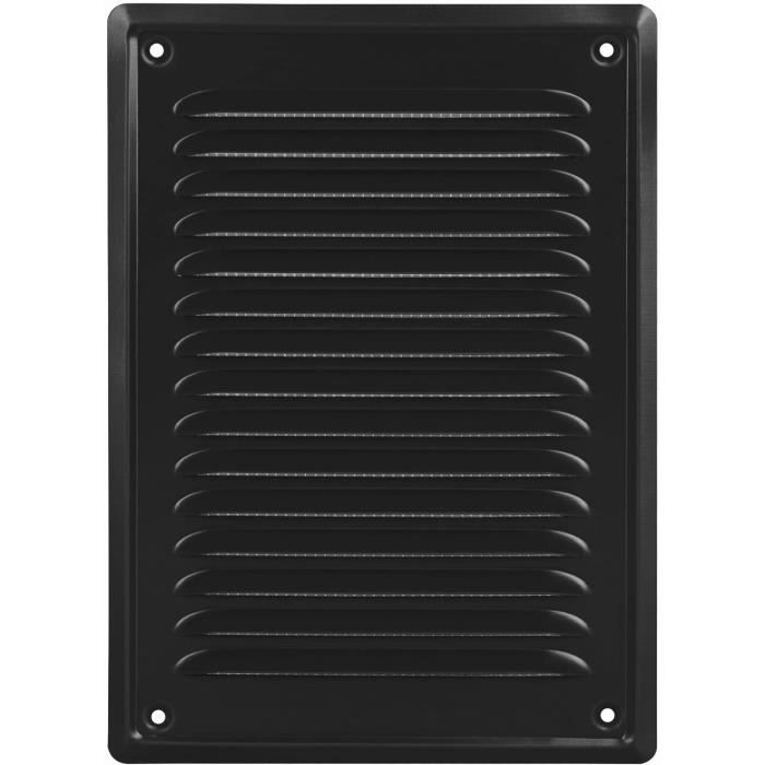 Grille D'aération Métal Noir 300x300 Mm Avec Volet - Pour Conduit Et Hotte - Neuve