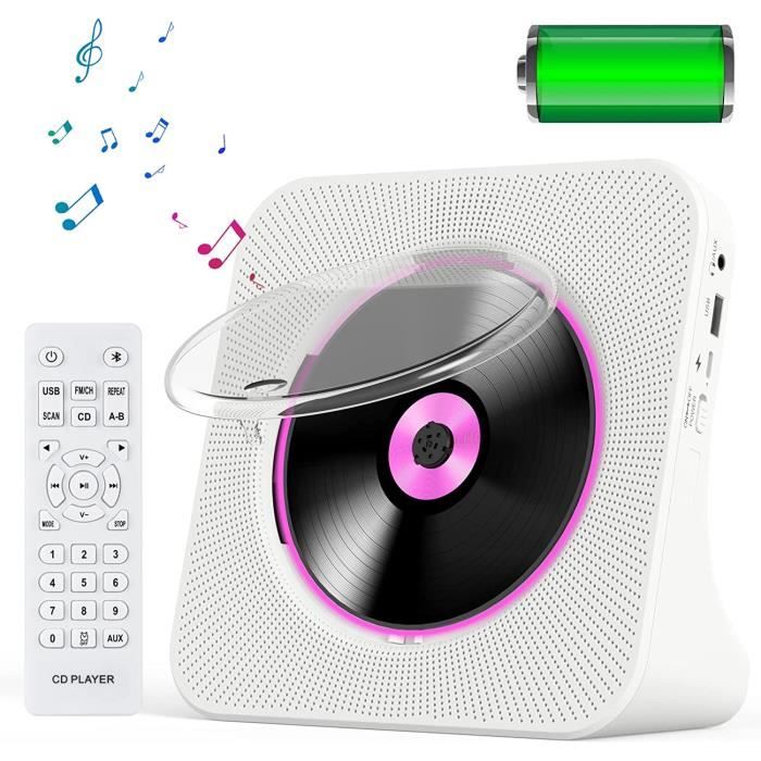 KOVCDVI Lecteur CD Portable avec Bluetooth 5.0 et Batterie Rechargeable 4000mAh Lecteurs CD avec
