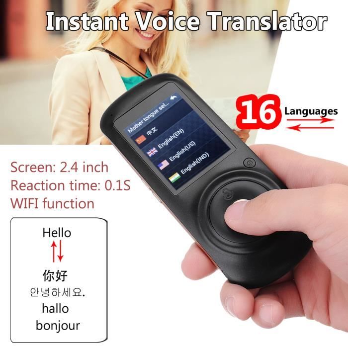 T4w Traducteur Vocal De Voyage De Traduction En Temp Reel Portable De Langue Electronique A 16 Langues Achat Vente Traducteur Electronique T4w Traducteur Vocal Cdiscount