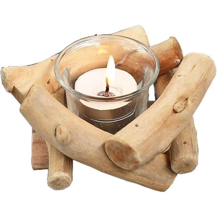 Chauffe-théière En Bois Naturel Avec Bougeoir – Réchaud à Bougie 15x15 Cm Pour Théière, Tasse à Café, Plat, Ambiance Cosy - 9