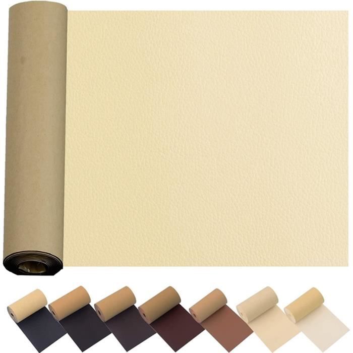 Écusson en cuir pour canapé, grand kit d'écussons auto-adhésifs pour siège de voiture, meubles, veste, chaussures, tissu (Beige, 43