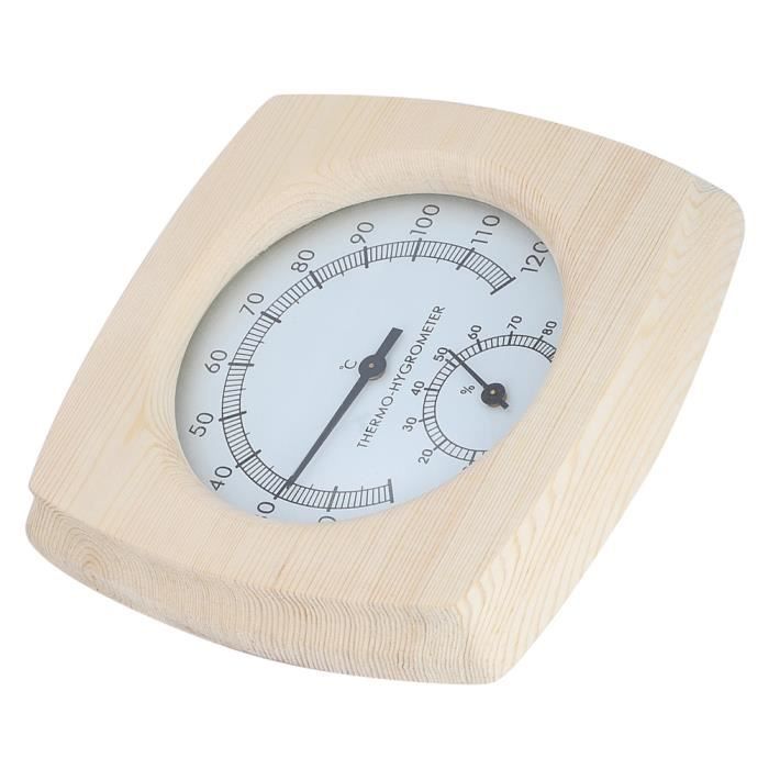 Thermomètre Hygromètre Pour Sauna - Cadran Métal Et Verre - 10x10 Cm - Précision Température Humidité