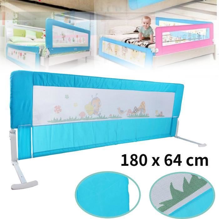 1.8M Barrière de lit pour bébé enfant système Protection Baby Bed Rail 180  x 64 cm Portable Barrière de Sécurité -SIE