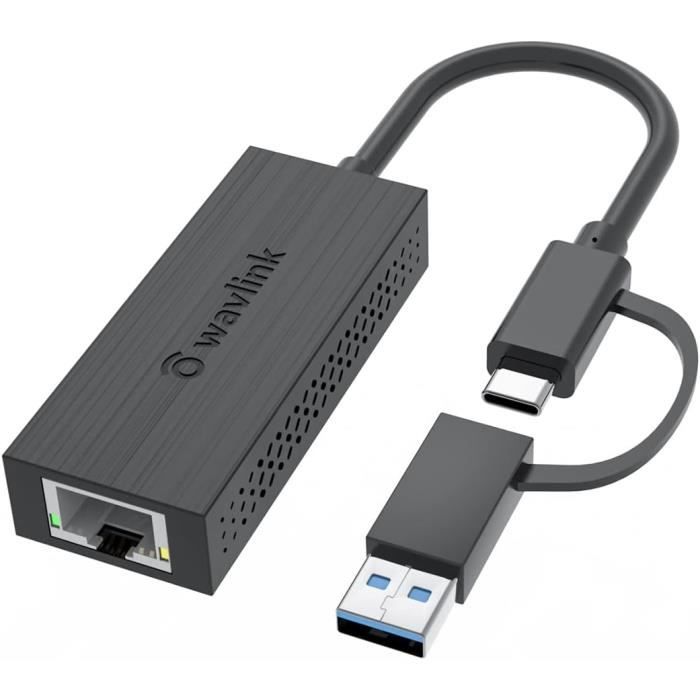 Adaptateur USB Type C Vers Ethernet RJ45 - Vitesse Jusqu'à 100 Mbps, Plug-and-play - Pour Ordinateurs Portables, Tablettes, Voyages
