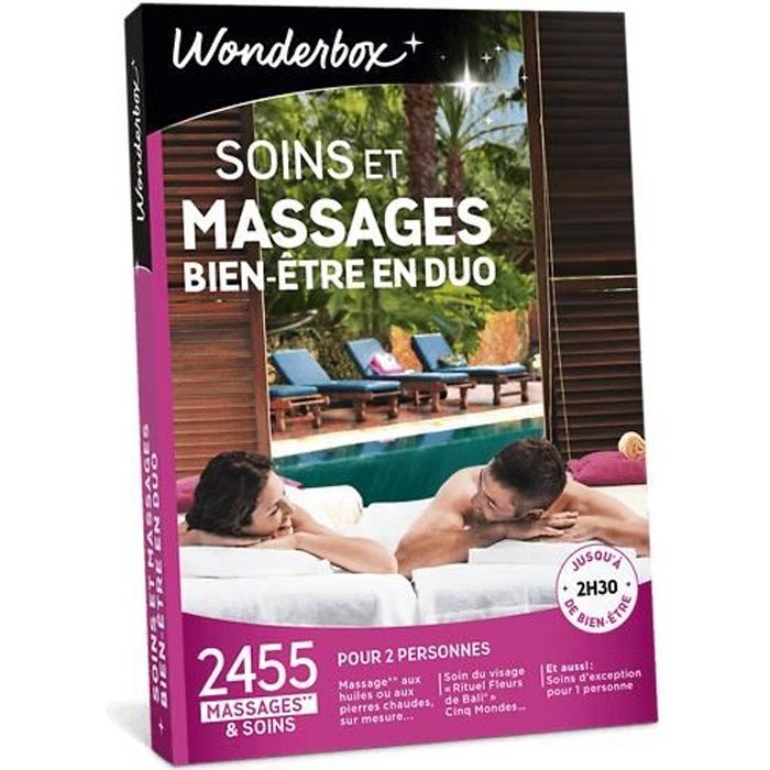 Wonderbox - Coffret cadeau - Soins et massages bien-être en duo - 2455 activités bien-être