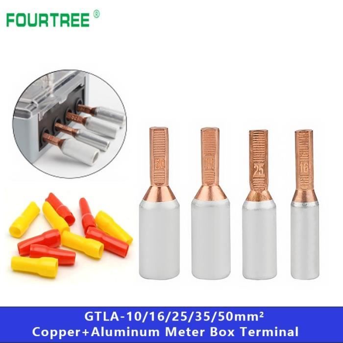 Lot De 10 Cosses Tubulaires M8 - 16 Mm² - Cosses à Anneau SC Non Isolees En Cuivre Etame Pour Cables De Batterie 98903544