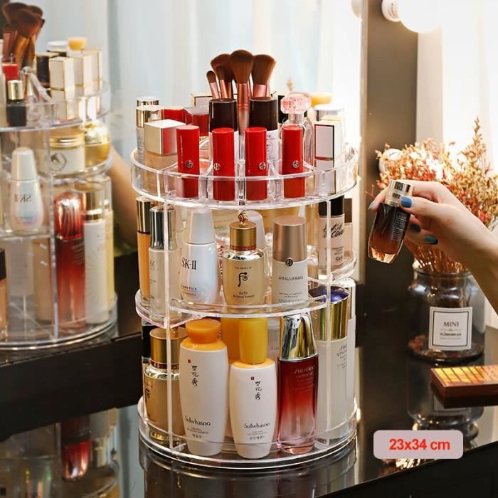 Generic Organisateur de maquillage Boîte de rangement rotative 360°, Organisateur de coiffeuse à prix pas cher | Maroc