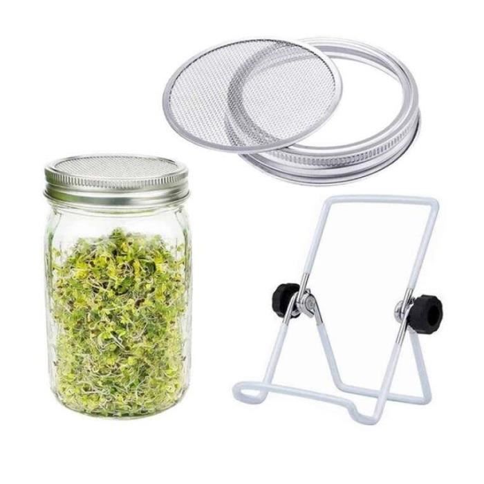 Lot De 2 Couvercles Shaker Pour Pot Mason – Acier Inoxydable 304 Avec Joint Silicone – 74mm