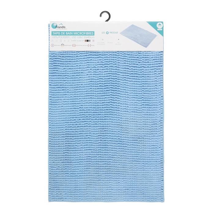 Tapis de bain - Microfibre - Bleu - 50 x 80 cm