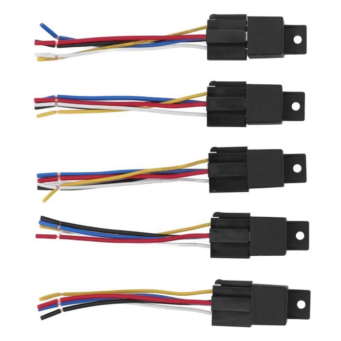Relais Étanche 60A 12V 4 Broches SPST Avec Câble - Relais Voiture Moto Camion