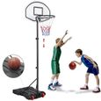 Yaheetech Panier de Basket-Ball Extérieur Intérieursur sur Pied Hauteur Réglable 159 - 214 cm avec Support et Roulettes Noir-1