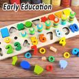 jouet montessori mathématiques bébé 1 2 3 ans, jeux éducatif puzzles en bois, apprendre à compter et les couleurs jeu-1