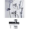 Vanne de douche en laiton chromé poli 3/4 1/2 BSP adaptateur en T pour mitigeur thermostatique de salle de bain et cuisine-1