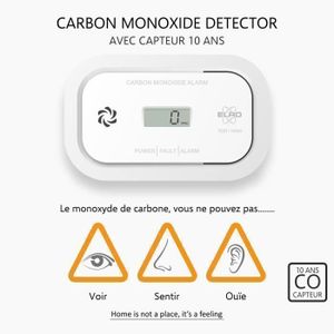 Détecteur De Monoxyde De Carbone FireAngel FA3820 - Pile 10 Ans, Alerte 85 DB - Certifié NF - Portable