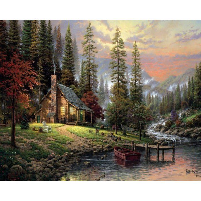 Peinture par numéros paysage - FEBEST - 40x50 cm - Arbre magique - Sans Peinture par numéros paysage - FEBEST - 40x50 cm - Arbre magique - Sans