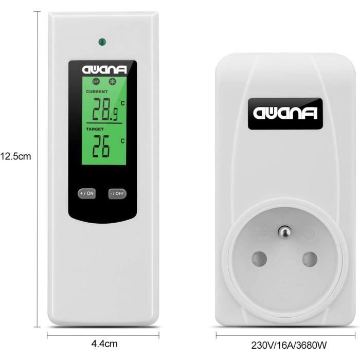 Prise Thermostat d'Ambiance sans Fil avec Télécommande pour Radiateur  Electrique et Climatiseur Mobile[10] - Cdiscount Bricolage