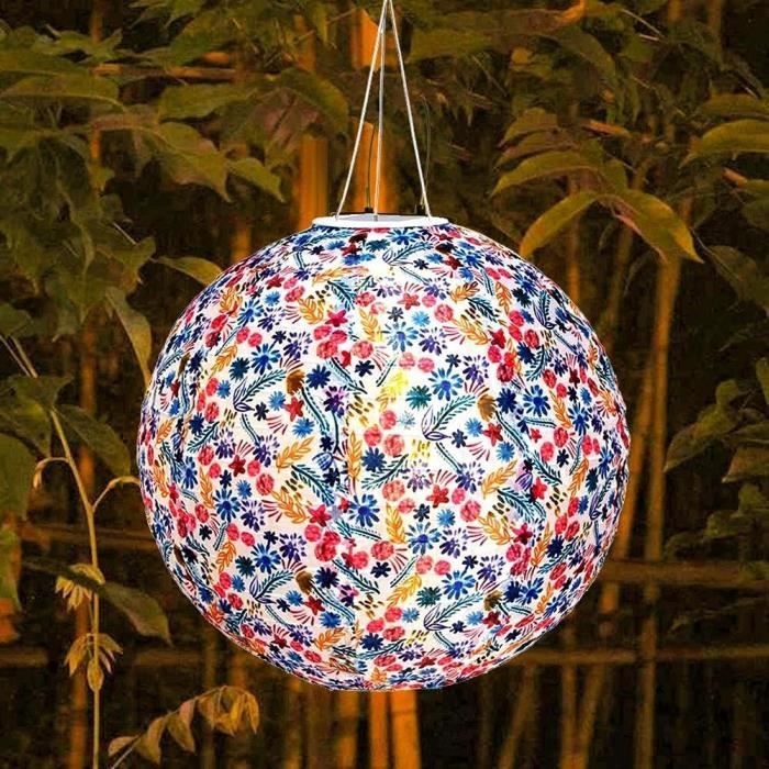 Lot De 5 Lampions Solaires LED - Étanches, Pour Extérieur, 30 Cm, Blanc, Décoration Fête